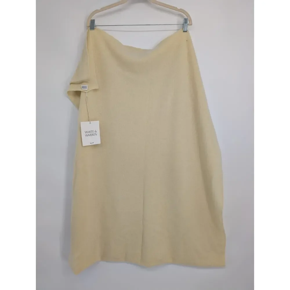 NWT White + Warren 100% Cashmere Travel Wrap 81'' X 36'' Lemonade #9A607